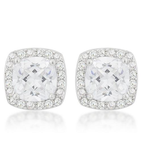 Pave Halo Earrings