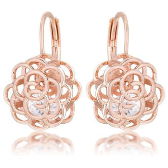 Maya 1.5ct CZ Rose Gold Rose Drop Earrings