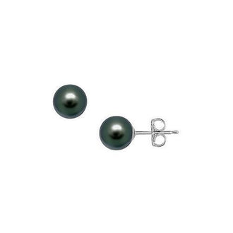 Akoya Cultured Pearl Stud Earrings : 14K White Gold  10 MM