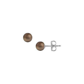 Akoya Cultured Pearl Stud Earrings : 14K White Gold  6 MM