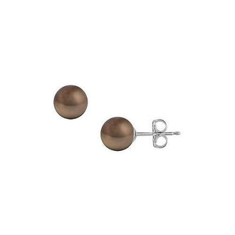 Akoya Cultured Pearl Stud Earrings : 14K White Gold  10 MM