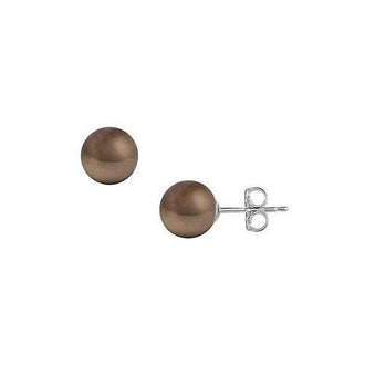 Akoya Cultured Pearl Stud Earrings : 14K White Gold  11 MM