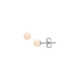 Akoya Cultured Pearl Stud Earrings : 14K White Gold  4 MM