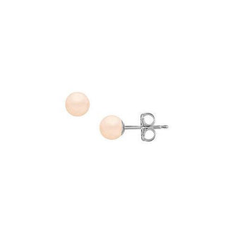 Akoya Cultured Pearl Stud Earrings : 14K White Gold  5 MM