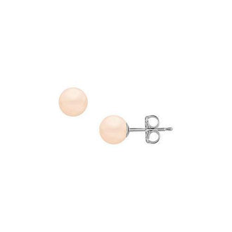 Akoya Cultured Pearl Stud Earrings : 14K White Gold  8 MM