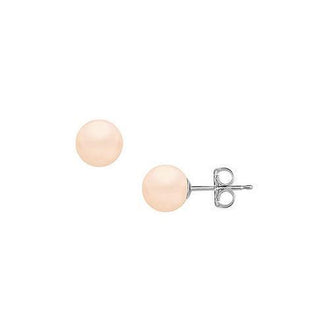 Akoya Cultured Pearl Stud Earrings : 14K White Gold  10 MM