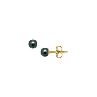 Akoya Cultured Pearl Stud Earrings : 14K Yellow Gold  4 MM