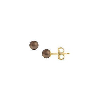 Akoya Cultured Pearl Stud Earrings : 14K Yellow Gold  4 MM