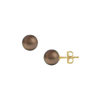 Akoya Cultured Pearl Stud Earrings : 14K Yellow Gold  11 MM