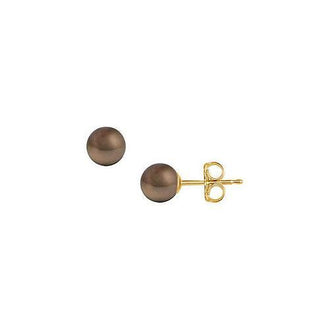 Freshwater Cultured Pearl Stud Earrings : 14K Yellow Gold  7 MM