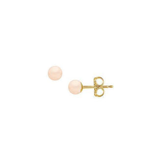 Freshwater Cultured Pearl Stud Earrings : 14K Yellow Gold  4 MM