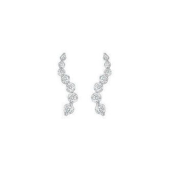 Diamond Journey Earrings : 14K White Gold - 1.00 CT Diamonds