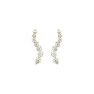 Diamond Journey Earrings : 14K Yellow Gold - 1.00 CT Diamonds