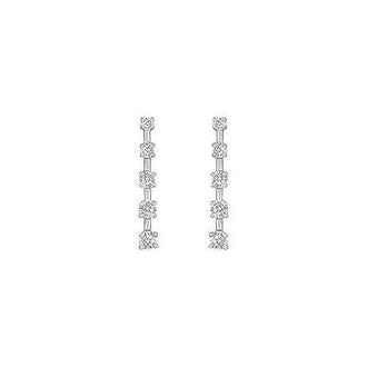 Diamond Journey Earrings : 14K White Gold - 1.00 CT Diamonds