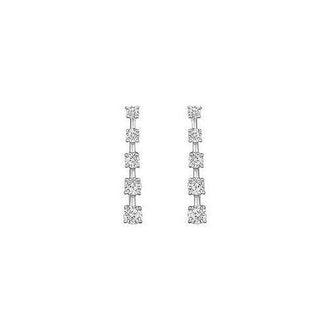 Diamond Journey Earrings : 14K White Gold - 2.00 CT Diamonds