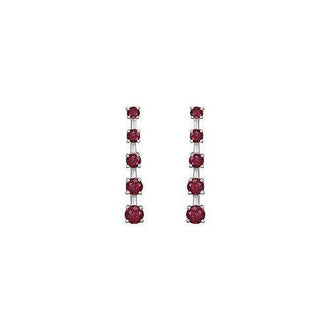 Ruby Journey Earrings : 14K White Gold - 2.00 CT TGW