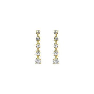 Diamond Journey Earrings : 14K Yellow Gold - 2.00 CT Diamonds