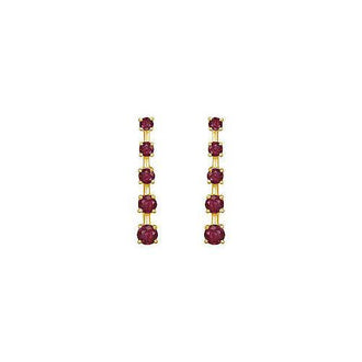 Ruby Journey Earrings : 14K Yellow Gold - 2.00 CT TGW