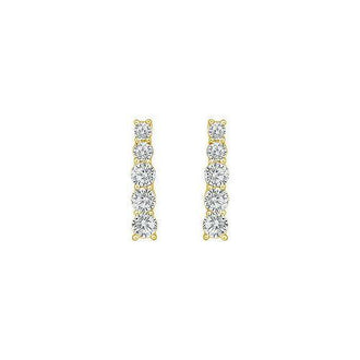 Diamond Journey Earrings : 14K Yellow Gold - 1.00 CT Diamonds