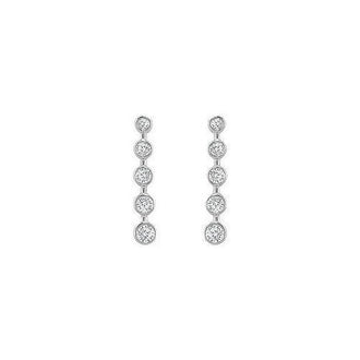 Diamond Journey Earrings : 14K White Gold - 1.00 CT Diamonds