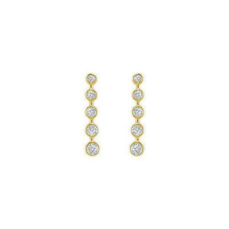 Diamond Journey Earrings : 14K Yellow Gold - 1.00 CT Diamonds