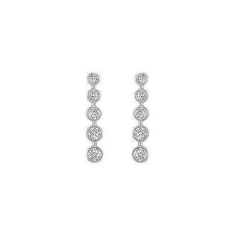 Diamond Journey Earrings : 14K White Gold - 2.00 CT Diamonds