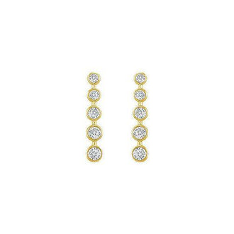 Diamond Journey Earrings : 14K Yellow Gold - 2.00 CT Diamonds