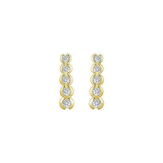 Diamond Journey Earrings : 14K Yellow Gold - 1.00 CT Diamonds