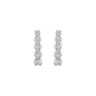 Diamond Journey Earrings : 14K White Gold - 2.00 CT Diamonds