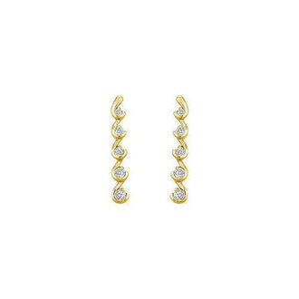 Diamond Journey Earrings : 14K Yellow Gold - 0.50 CT Diamonds