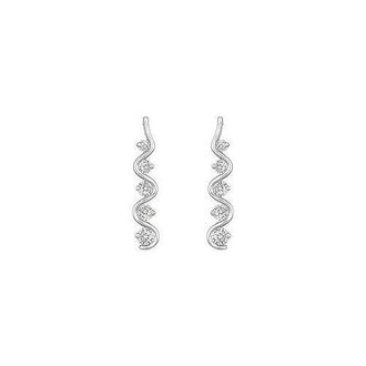 Diamond Journey Earrings : 14K White Gold - 1.00 CT Diamonds