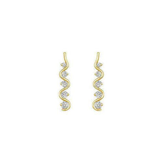 Diamond Journey Earrings : 14K Yellow Gold - 1.00 CT Diamonds