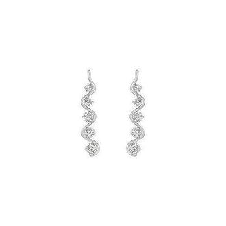 Diamond Journey Earrings : 14K White Gold - 2.00 CT Diamonds