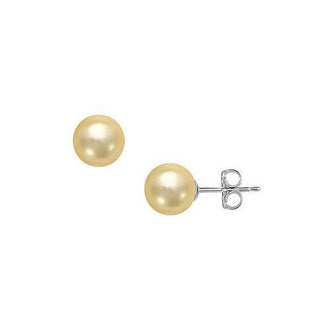 South Sea Pearl Stud Earrings : 18K White Gold  11 MM