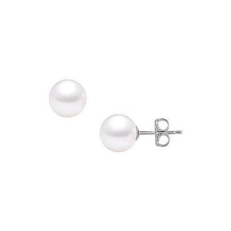 South Sea Pearl Stud Earrings : 18K White Gold  13 MM