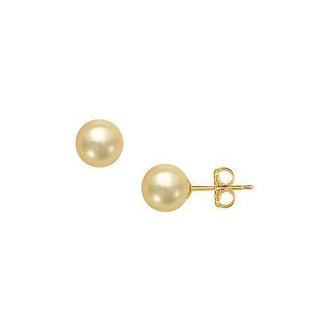 South Sea Pearl Stud Earrings : 18K Yellow Gold  10 MM