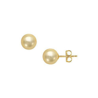 South Sea Pearl Stud Earrings : 18K Yellow Gold  13 MM