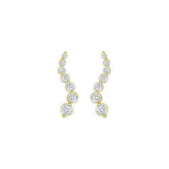 Diamond Journey Earrings : 14K Yellow Gold - 2.00 CT Diamonds