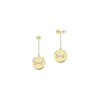 Diamond Disc Earrings : 14K Yellow Gold - 0.25 CT Diamonds