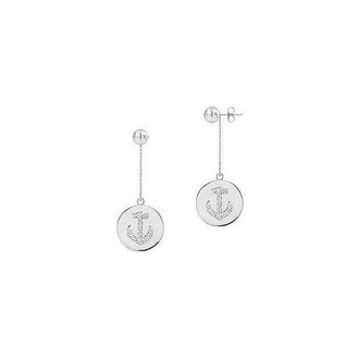 Diamond Disc Earrings : 14K White Gold - 0.30 CT Diamonds