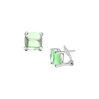 Green Chalcedony Earrings : 14K White Gold - 10.00 CT TGW