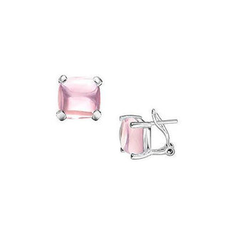 Pink Chalcedony Earrings : 14K White Gold - 10.00 CT TGW