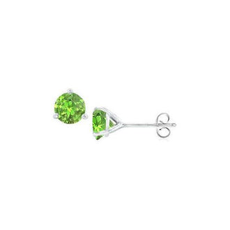 14K White Gold Martini Style Peridot Stud Earrings with 1.00 CT TGW