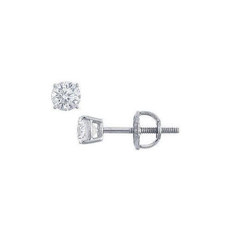 Platinum : Round Diamond Stud Earrings  0.25 CT. TW.