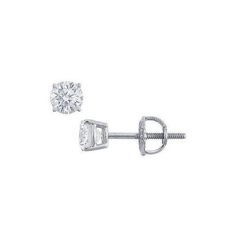 Platinum : Round Diamond Stud Earrings  0.33 CT. TW.