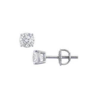 Platinum : Round Diamond Stud Earrings  0.50 CT. TW.