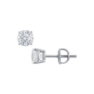 Platinum : Round Diamond Stud Earrings  1.25 CT. TW.