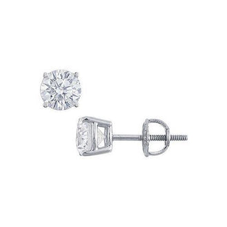 Platinum : Round Diamond Stud Earrings  1.75 CT. TW.