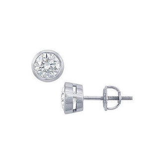 Platinum : Round Diamond Stud Earrings  1.50 CT. TW.