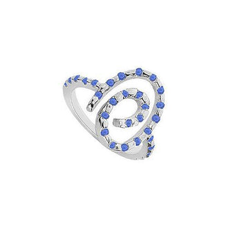 Sapphire Ring : 14K White Gold - 0.50 CT TGW